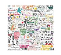 Spanish Motivational Quote Stickers - Waterproof Spanish Inspirational Stickers | Positive Quote Stickers | Motivational Stickers for Water Bottles, Laptop, Journaling, Scrapbook, Computer