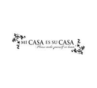 Spanish My House is Your Welcome Entrance Hello Mi Casa ES U Casa Let Yourself Be Lettering Decals 25x85.6cm Self Adhesive Black