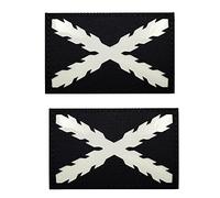 Spanish National Royal Tercios Flag of Cross of Burgundy Patch, Glow Dark Spain Flag DIY Emblem Morale Tactical Military Armband Badges Decorative Patches Appliques
