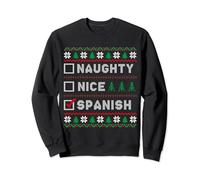 Spanish Naughty Nice List Santas List Funny Christmas Ugly Sweatshirt