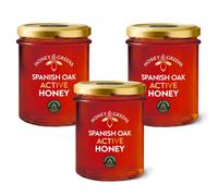 Spanish Oak Honey TA 15+ Pack of 3 (3 x 240g), Raw, Pure & Natural Dark Honey | Unpasteurised, High Activity TA 15+ | Lab Certified 0% Added Sugar | Premium Honey Gift Set