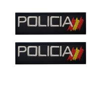 Spanish Police Tactical Patches Set, Tactical Morale Emblems Badges Set Embroidered Patches Decorative Appliques for Jackets Backpacks Uniforms Clothes, 24 x 8 cm