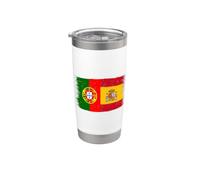Spanish Portuguese Fans Cool Vintage Portugal Spain Flags Stainless Steel Insulated Tumbler