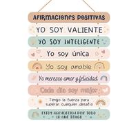 Spanish Positive Motivational Wall Art - Inspirational Quotes Wall Art Wooden Hanging Sign Sticker Positive Words Wood Sign Door Plaque Art Craft Wall Decor For Bedrooms Office Garden Room 11x14 Inch