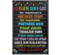 Spanish Posters for Classrooms Decorations Motivational Spanish Class Rules Poster Back to School Teacher Supplies Español Spanish Poster for Kindergarten Elementary Middle High School 12x8 Inch