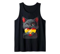 Spanish Pride Spanish Roots Spain Flag Cat Heart Español Tank Top