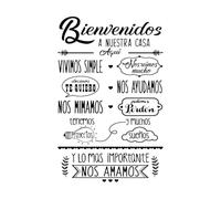 Spanish Quotes Bienvenidos A Nuestra Casa Phrases Wall Decals PVC 32x50.3cm Tattoo Culture Black