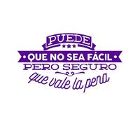Spanish Quotes Decals Puede Que No Sea Facil Pero Inspiration Lettering Wall Vinyl Sticker Decor for Bedroom Office Mural Small - 42x74cm