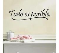 Spanish Quotes Vinyl Wall Stickers Home Decor Todo ES posible Inspirational Wall Art Decals 75X20CM