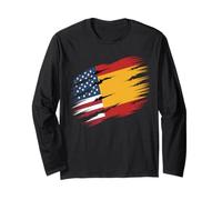 Spanish Roots Half American Flag USA Spain Long Sleeve T-Shirt
