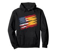 SPANISH ROOTS Half American Flag USA SPAIN Pullover Hoodie