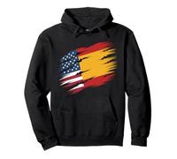 SPANISH ROOTS Half American Flag USA SPAIN Pullover Hoodie