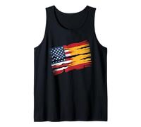 Spanish Roots Half American Flag USA Spain Tank Top