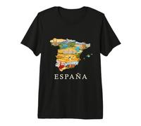 Spanish Roots Map - Barcelona Madrid Seville Spain Souvenir Premium T-Shirt