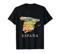 Spanish Roots Map - Barcelona Madrid Seville Spain Souvenir T-Shirt