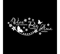 Spanish Says Vive CADA Momento RIE CADA Dia AMA Iempre Life Wall Decals PVC 28x70.5cm Art Mural Painting White