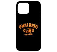 Spanish Springs TV Florida USA Golf Cart Palm Trees Design Case for iPhone 16 Pro Max