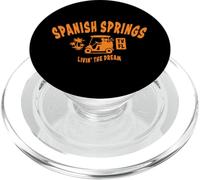 Spanish Springs TV Florida USA Golf Cart Palm Trees Design PopSockets PopGrip for MagSafe
