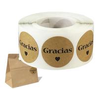 Spanish Stickers, Gracias Packaging Labels, Small Business Appreciation Roll, Strong Adhesive Easy Peel Application, Decorative Thank You Message Style, Sticker Roll for Baking