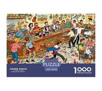 Spanish Tapas Bar Chaos Wooden Jigsaw Puzzle Waterproof 1000 Piece Puzzles for Adults Impossible Challenging Games