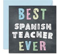 Spanish Teacher Appreciation Card - Best Spanish Teacher Ever - Thank You Card from Student Pupil, 145mm x 145mm Thankful Cards