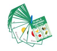 Spanish Teaching Flashcards for Fruit and Vegetable Vocabulary | Picture-Linked Vocabulary, 38 Fruit and Vegetable Terms, Guided Practice for Preschool and Early-Learning Classes