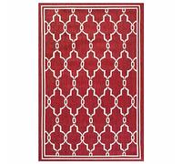 Spanish Tile Patio Rug Bordeaux 60 x 120cm - 2 x 4ft Rectangular Weatherproof, Rot, Mould & Mildew Resistant Indoor Outdoor Geometric Design Mat for Garden Decking, Patios, Conservatory, Picnics