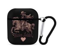 Spanish U.S. War Soldier Rider Compatible with Airpod 1/2 Case PC Scratch-Resistant Drop-Proof Protective Cover with Keychain Black-style-5