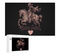 Spanish U.S. War Soldier Rider Wooden Jigsaw Puzzles for Adults Intelligent Games Home Decor Artwork for Home Office 1000 PCS