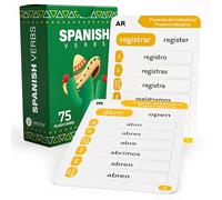 Spanish Verb Conjugation Flash Cards (150 Verbs 75 Cards) Educational Language Learning Resource for Memory & Sight Words - Fun Game Play - Kids, Grade School, Classroom or Homeschool