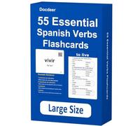 Spanish Verbs: 55 Spanish Essential Verbs Flash Cards Conjugated Through 4 Tenses Flashcards