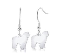 Spanish Water Dog Silhouette Silver Earrings