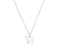 Spanish Water Dog Silhouette Silver Necklace - Personalised