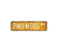 Spanish Waterdog Street Sign Dogs and Puppies Tin Sign 3x12in Personalized Weatherproof Aluminum Sign Inspired Plaque Sign Decor for Home Bar Room Diner Garage Kitchen