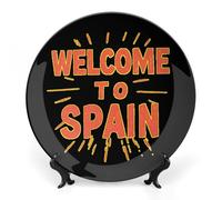 Spanish Welcome to Spain Bone China Decorative Plates Wall Table Crafts Display Decor for Home Office