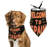 Spanish Welcome To Spain Pet Bandana Dogs Triangle Scarf Cats Handkerchief Puppy Costume