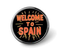 Spanish Welcome To Spain Pin Brooch Badge Button Round 1 Inch