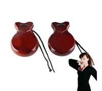 Spanish Wooden Castanets - 8.8 Cm, 2pcs Hand Percussion Instrument | Musical Castanets for Kids, Boys, Girls, Creative Rhythm Practice, Performance Tool, Music Learning, Fun Educational Gift, Wood