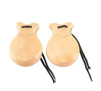 Spanish Wooden Castanets Hand Percussion 2 Pairs Set for Adults Beginners Flamenco Dancing, Solid Wood Rhythm Instruments for Stage Show Music Lessons and Home Entertainment(Wooden)