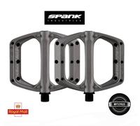 Spank Spoon DC Flat Pedals - Alloy MTB Enduro - Raw Silver - NEW RRP £60