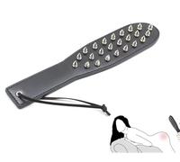 Spanking Paddle, PU Leather Paddle, BDSM with Single Sided Rivets Erotic Leather Flogger Whip, Faux Leather Racket, Sex Play Whip Slut Paddle,for Couples Flirt Play Fetish Cosplay