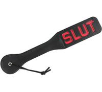 Spanking Paddle, PU Leather Paddle, Faux Leather Racket, Sex Play Whip Slut Paddle, Adult BDSM Whip,for Couples Flirt Play Fetish Cosplay (Slut)