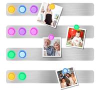 Spann Frameless Magnetic Stainless Iron Board Strips Magnetic Bulletin Bar Board Memo Strip with 10 Pieces Magnet for Office Home Classroom 4Pcs,Approx. 30 x 2.6cm