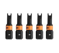 Spanner #6 Impact Driver Bit - Railer Snake Eye #6 S2 Steel 1 Inch Spanner Insert Bits (5 Pack)