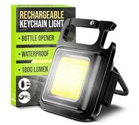 Spanner In The Works® | Cob Keychain Work Light | 1000 Lumen Led Super Bright Rechargeable | LED Small Rechargeable Keyring Torch | Ideal Small Gifts EDC, Festival Essentials