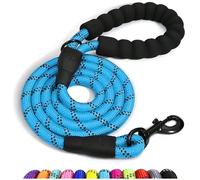 Spanner In The Works® | Light Blue Dog Lead - Reflective Leash, 1.5 Metre Long Cyan Rope Lead, Thick 13mm Anti Pull Leash | Comfort Handle, Strong Dog Leads, 360 Swivel
