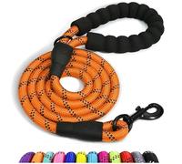 Spanner In The Works® | Orange Dog Leads For Large Dogs - Reflective Leashes, 1.5 Metre Long, Thick 13mm Anti Pull | Comfort Handle, Hi-Vis Rope Dog Lead, Strong 360 Swivel