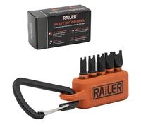 Spanner Screwdriver Bit Set - Railer 5PC S2 Steel 1" Spanner Snake Eyes Impact Driver Bit Set With A Tool Storage Bit Holder & Carabiner