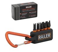 Spanner Screwdriver Bit Set - Railer 5PC S2 Steel 1" Spanner Snake Eyes Impact Driver Bit Set With A Tool Storage Bit Holder & Carabiner