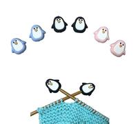 SPANSEE 6 PCS Penguin Knitting Needle Point Protectors, Knitting Needle End Caps, Stitch Stoppers for Knitting Needles, Knitting Accessories fit Size 2.5-13 (3mm-9mm) Needles